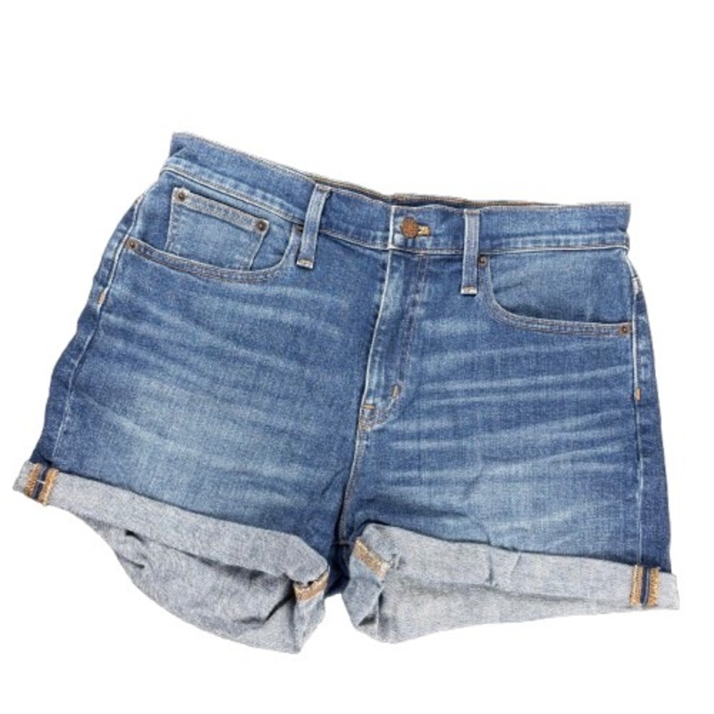 J. Crew Factory Classic Denim Shorts Cuffed Hem Pacific Blue Wash Size 29 Waist